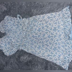 LIGHT BLUE WITH WHITE FLOWERS DRESS